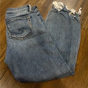 Silver Jeans Blue Frayed Ankle Jeans
